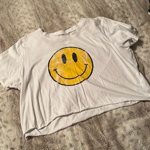 EUC distressed happy face tee
